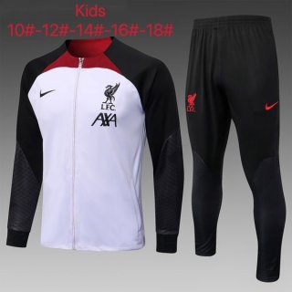 Enfant Survetement Liverpool 2022-23 Blanc Noir