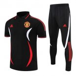 Polo Manchester United Ensemble Complet 2022-23 Noir