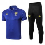 Polo Manchester United Conjunto Complet 2019-20 Bleu Jaune Noir