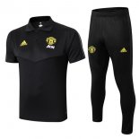 Polo Manchester United Conjunto Complet 2019-20 Noir Jaune