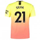 Maillot Manchester City NO.21 Silva 3ª 2019-20 Orange