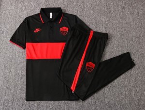 Polo AS Roma Conjunto Complet 2019-20 Noir Rouge