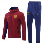 Sweat Shirt Capuche Barcelone 2020-21 Bordeaux Bleu