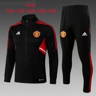 Enfant Survetement Manchester United 2023 Noir Rouge