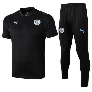 Polo Manchester City Conjunto Complet 2019-20 Noir