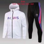 Enfant Sweat Shirt Capuche Paris Saint Germain 2022 Blanc Rose 1