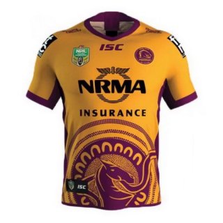 Thailande Maillot Brisbane Broncos 2018 Jaune