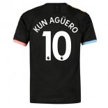 Maillot Manchester City NO.10 Kun Aguero 2ª 2019-20 Noir