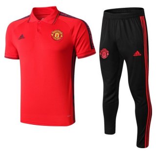 Polo Conjunto Complet Manchester United 2019-20 Rouge Noir Polo Conjunto Complet Manchester United 2019-20 Rouge Noir