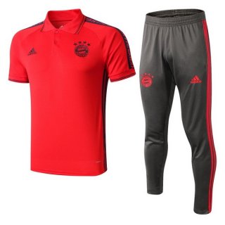 Polo Conjunto Complet Bayern Munich 2019-20 Rouge Gris