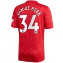 Maillot Manchester United NO.34 Van De Beek 1ª 2020-21 Rouge