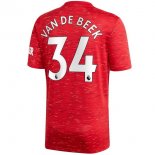 Maillot Manchester United NO.34 Van De Beek 1ª 2020-21 Rouge