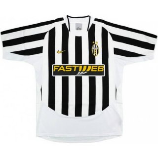 Thailande Maillot Juventus 1ª Retro 2003 2004 Noir Blanc