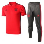 Polo Conjunto Complet Bayern Munich 2019-20 Rouge Gris