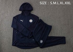 Sweat Shirt Capuche Ensemble Complet Manchester City 2022-23 Bleu Oscuro