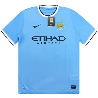 Thailande Maillot Manchester City 1ª Retro 2013 2014 Bleu