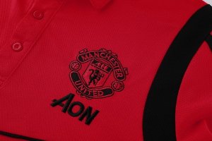 Polo Conjunto Complet Manchester United 2019-20 Bordeaux Noir