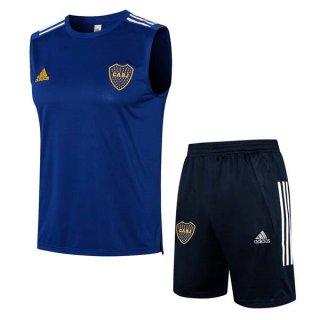 Maillot Boca Juniors Sans Manches Ensemble Complet 2022 Bleu