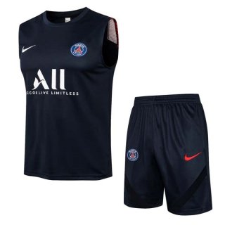 Maillot Paris Saint Germain Sans Manches Ensemble Complet 2022 Noir