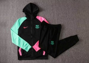 Sweat Shirt Capuche Barcelone 2020-21 Noir Vert Rose