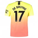 Maillot Manchester City NO.17 Bruyne 3ª 2019-20 Orange