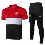Polo Manchester United Conjunto Complet 2019-20 Rouge Blanc Noir