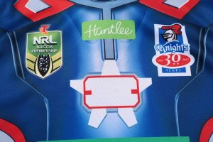 Thailande Maillot Newcastle Knights Hombre Acero 2017 2018 Bleu