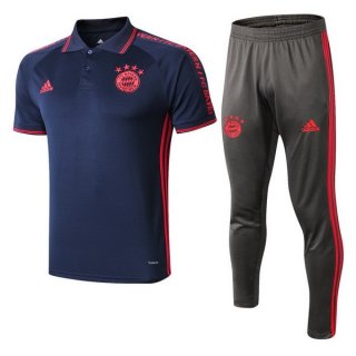 Polo Conjunto Complet Bayern Munich 2019-20 Bleu Gris