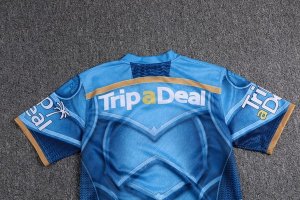 Thailande Maillot Gold Coast Titans Classic 2017 2018 Bleu