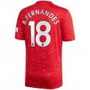 Maillot Manchester United NO.18 B. Fernandes 1ª 2020-21 Rouge