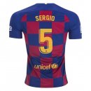 Maillot Barcelone NO.5 Sergio 1ª 2019-20 Bleu Rouge