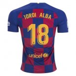 Maillot Barcelone NO.18 Jordi Alba 1ª 2019-20 Bleu Rouge