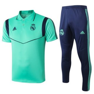 Polo Conjunto Complet Real Madrid 2019-20 Vert Bleu