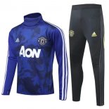 Survetement Manchester United 2019-20 Bleu Noir Blanc