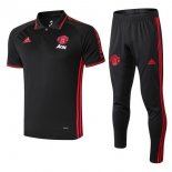 Polo Conjunto Complet Manchester United 2019-20 Noir Rouge
