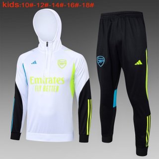 Enfant Sweat Shirt Capuche Arsenal 2024 Blanc 2 Enfant Sweat Shirt Capuche Arsenal 2024 Blanc 2