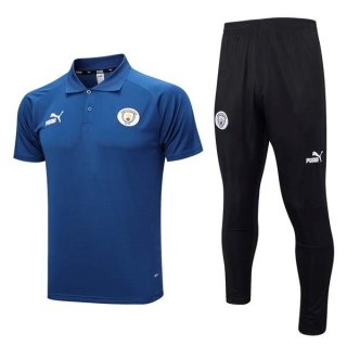 Polo Manchester City Ensemble Complet 2023-24 Bleu Noir