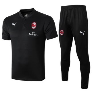 Polo AC Milan Conjunto Complet 2019-20 Noir