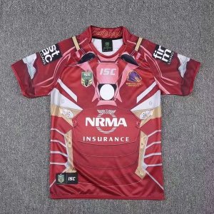 Thailande Maillot Brisbane Broncos Hombre Acero 2017 2018 Rouge