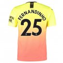 Maillot Manchester City NO.25 Fernandinho 3ª 2019-20 Orange