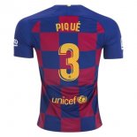 Maillot Barcelone NO.3 Pique 1ª 2019-20 Bleu Rouge