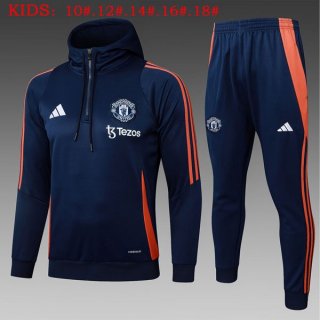 Enfant Sweat Shirt Capuche Manchester United 2025-26 Bleu 5 Enfant Sweat Shirt Capuche Manchester United 2025-26 Bleu 5