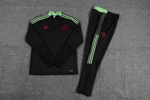 Survetement Manchester United 2021-22 Noir Rouge Vert