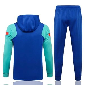 Sweat Shirt Capuche Barcelone 2022 Bleu Vert