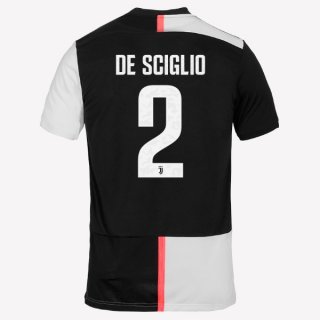 Maillot Juventus NO.2 Sciglio 1ª 2019-20 Blanc Noir