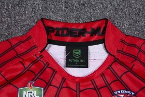 Thailande Maillot Sydney Roosters Spider Man 2017 2018 Rouge