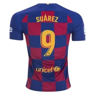 Maillot Barcelone NO.9 Suarez 1ª 2019-20 Bleu Rouge