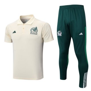 Polo Mexique Ensemble Complet 2022-23 Blanc Vert