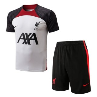 Maillot Entrainement Liverpool Ensemble Complet 2022-23 Blanc Gris