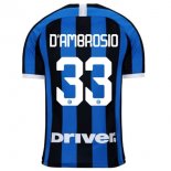 Maillot Inter Milan NO.33 D'Ambrosio 1ª 2019-20 Bleu